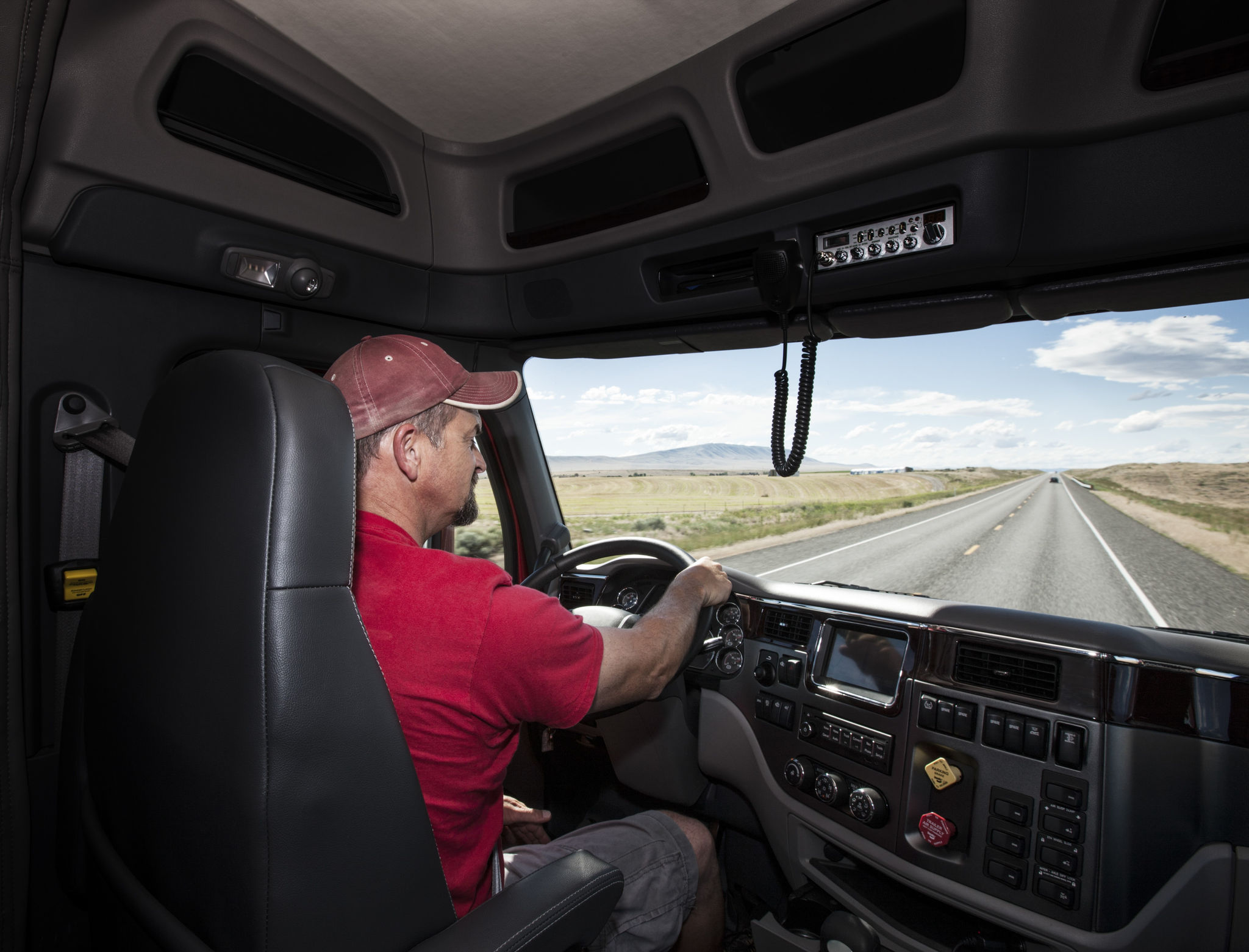 Modern black motorcycle in garage. Cafe racer.