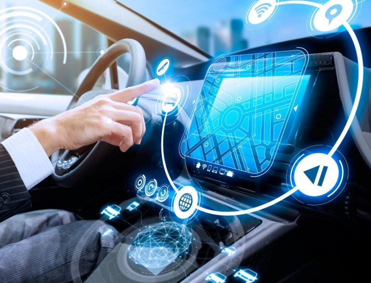 rappresentazione schematica di una console schermo per auto