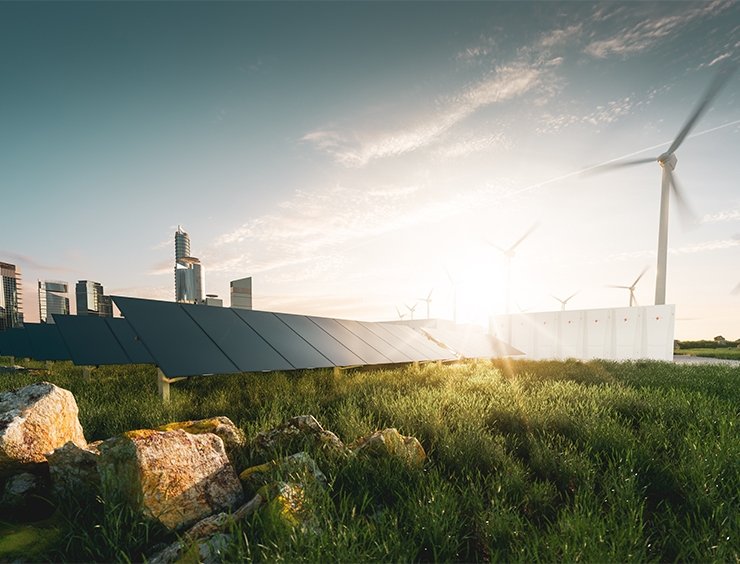 pannelli solari e sistema eolico