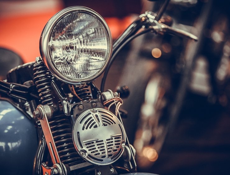 faro di una moto d'epoca